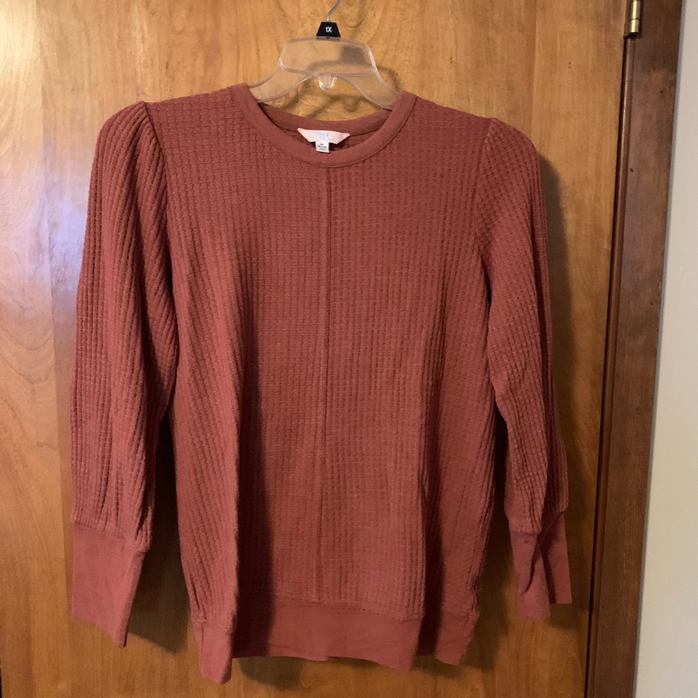 Rust Waffle Knit Sweater